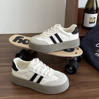 Sapatos femininos mocassim nova tendência sola grossa cor combinando todos os sapatos esportivos casuais