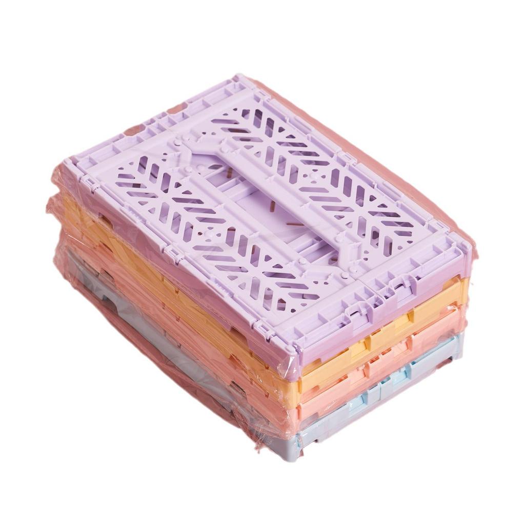 Stackable Mini Foldable Transparent Storage Box - PP Sundries Drawer Basket