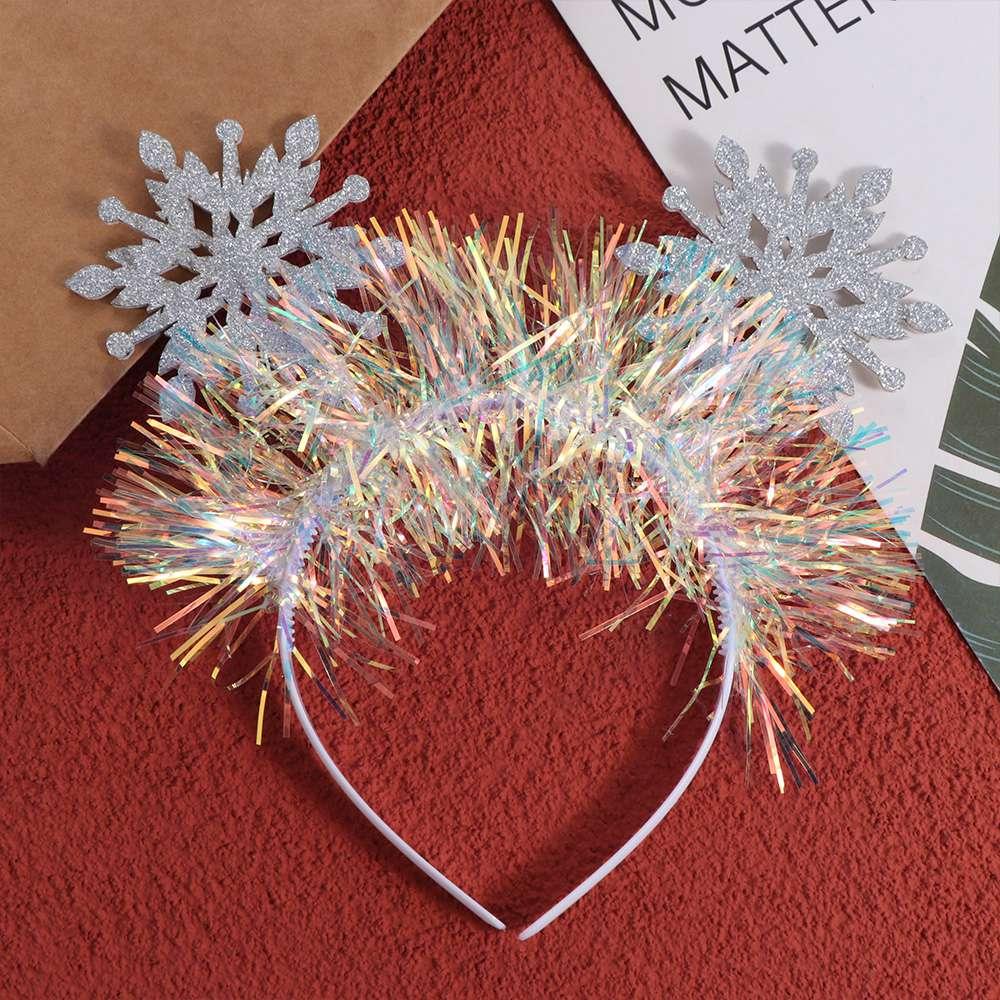 Wear-resistant Christmas Snowflake Headbands Color Ribbon Cosplay Headbands Holiday Decor