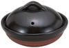 Black Glazed Lidded Pot X X Earthenware Can Be Used On an Open Setomonohonpo 4.5cm [14.5 14.5 9.5cm] Pot, Ceramic, Fire,
