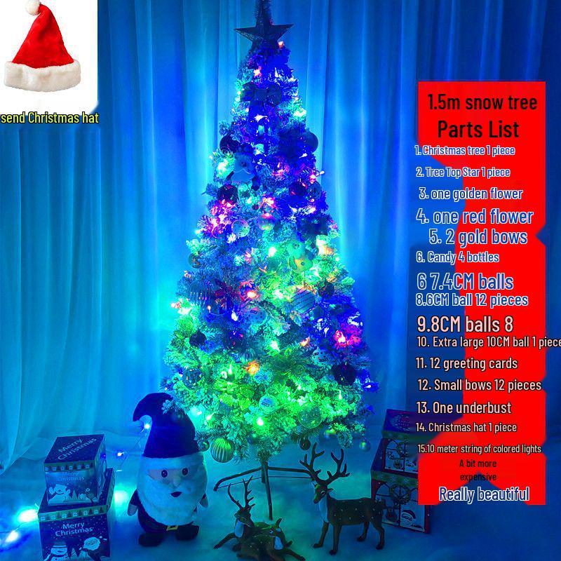 White Christmas Tree Set with 1m, 1.5m, 1.8m Trees - Snow-Decorated Holiday Decor for Home
