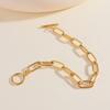 Vintage 18K Gold Plated Stainless Steel Cuban Chain Bracelets for Women Charm Bracelets Waterproof Tarnish Free Jewelry