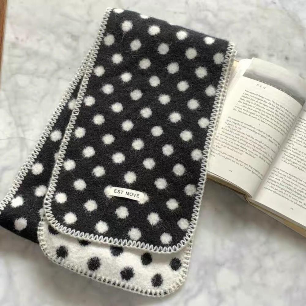 Korean Style Double-Sided Scarf Keep Warm Knitted Scarfves Vintage Polka Dot Scarf  Winter