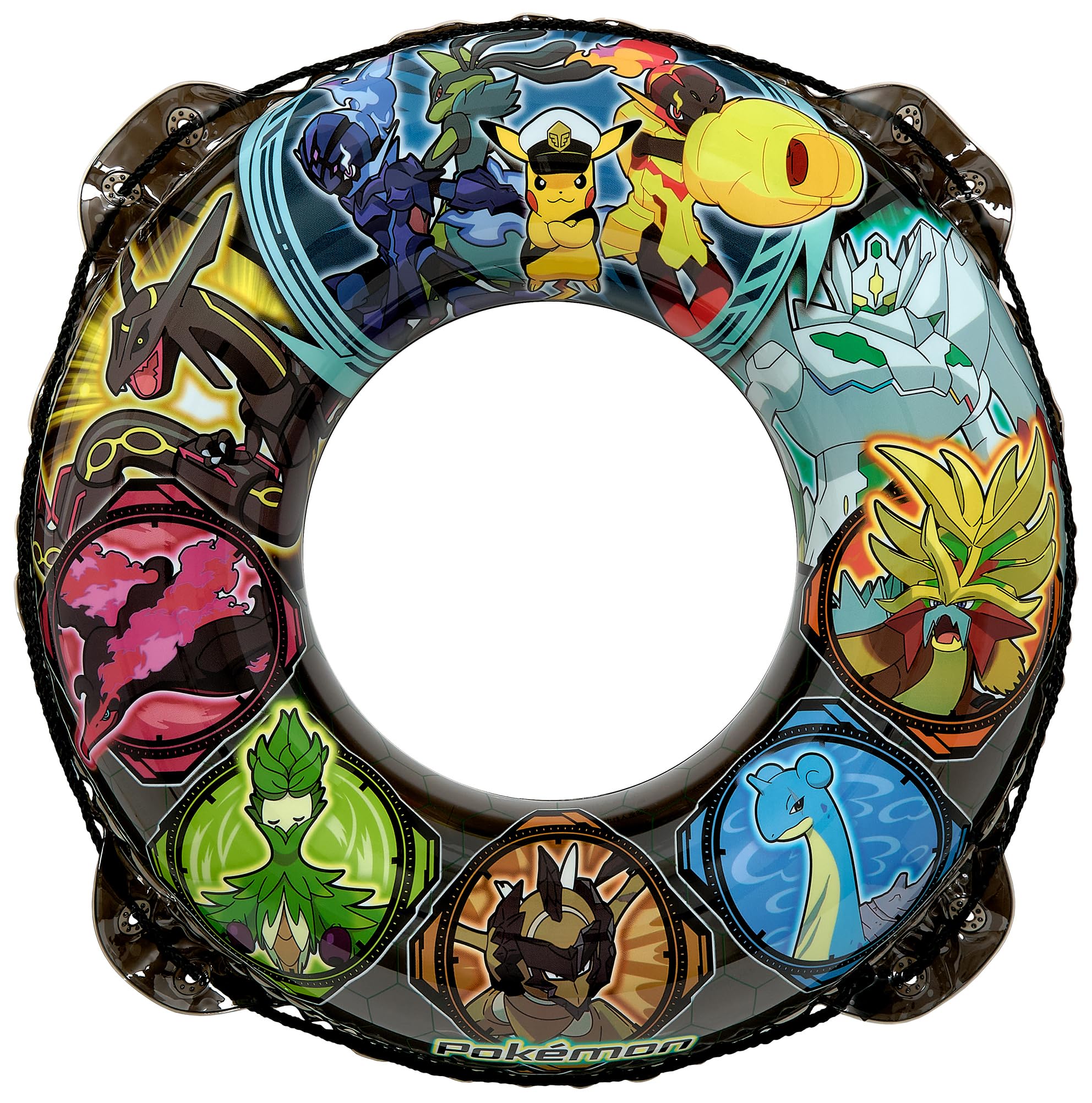 Igarashi Pokemon 70cm Inflatable Clear Black Inflated inner circumference is approximately and quick float New valve adopted Ring, (with rope)