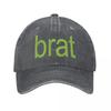 Brat Green Baseball Caps Fashion Distressed Denim Washed Charli XCX Album Sun Cap Unisex Style Outdoor Adjustable Caps Hat