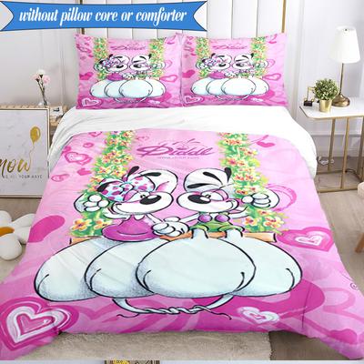 3-delige Diddl Liefde En Vriendschap In Pastel Beddengoed Set 2D Bedrukking (Bevat 1 Dekbedovertrek + 2 Kussenslopen Zonder Vulling), Slaapkamerdecoratie, Ventilatorcadeau
