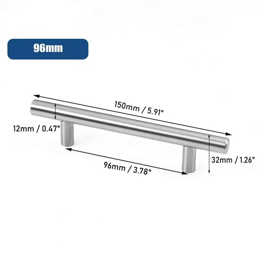 10pcs Stainless Steel Kitchen Cabinet Door Handle, Brushed Steel T Handle for Wardrobe Door Kitchen Drawer Door Handle