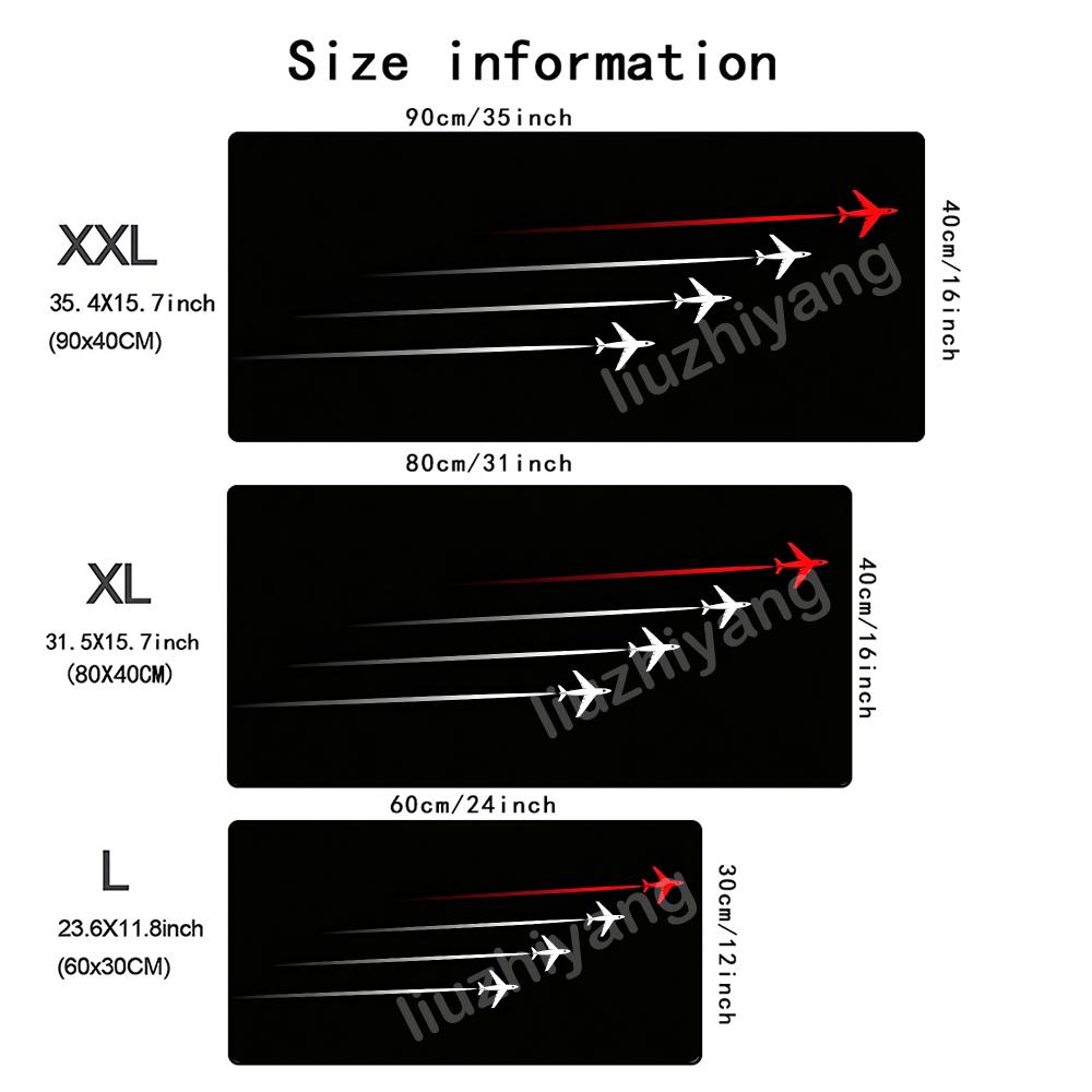 Abstract Airplane Art Mouse Pad Large Computer Office Game Table Mat Rubber Antislip Stitched Keyboard Mats 90x40 Xxl Desk Pads