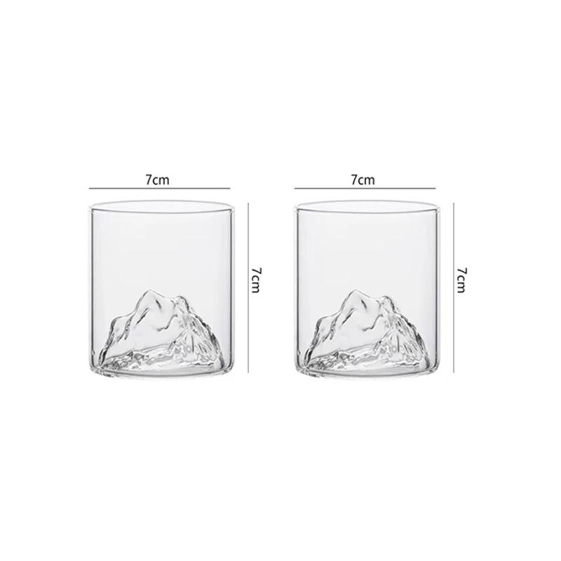 2pcs Sets Iceberg Shaped Glass Cup Heat-resistant Tea Mug 170ml/320ml Multiple Color Water Cups Personalized Drinking Glasses