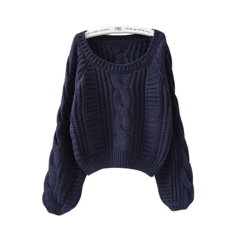 Korean Style Lantern Sleeve Knit Pullover Sweater - Women's Autumn/Winter Fashion