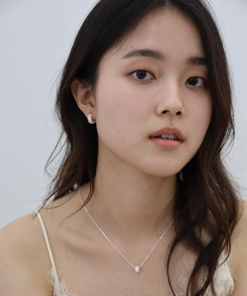 Febor Gleam Pave Earring_Silver