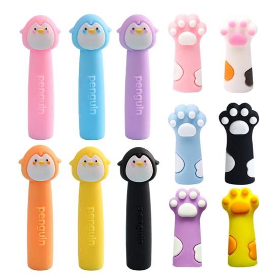Protective Case Silicone Pencil Cap Cartoon Cat Paw Pencil Tip Protector for Wooden Pencils Extend Usage Time Reduce Waste Stress