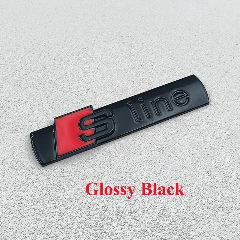 3D Metal Chrome Black Sline Logo S Line Emblem Car Fender Badge For qaz14 A3 A4 A5 A6 A7 Q2 Q5 Q7 Q3 TT S Line Sticker Accrssorie