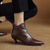 2025 Spring Vintage Pointed Toe Women Ankle Boots Fashion Thick Heel Shoes Concise Short Botas De Mujer