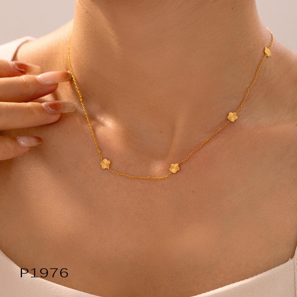 Multi Small Pendant Tassel Necklace For Women Stainless Steel 18K Gold Plated No Tarnish Bohemia Women's Neck Chain Necklaces