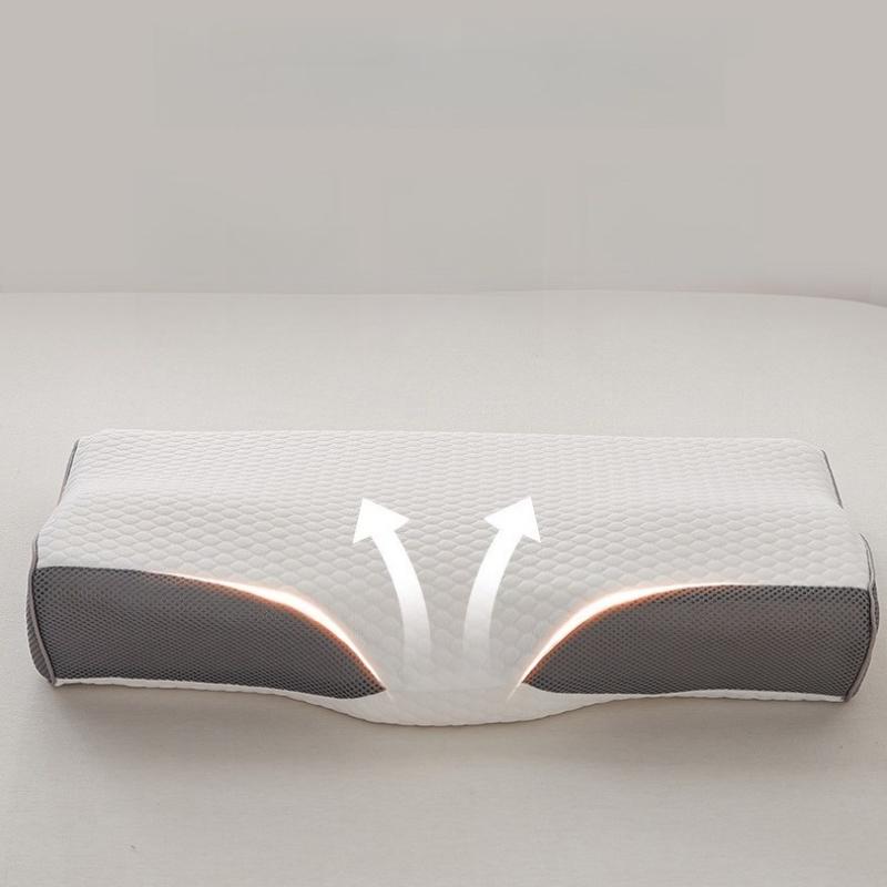 Mid Concave Butterfly Shaped Latex Cervical Pillow Double Support Neck Pillow Scientific Partition Traction Pillow Pillowcase Can Be Disassembled