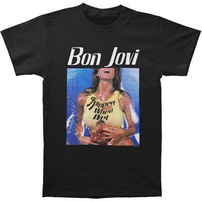 Bon Jovi Bon Slippery Schwarzes Unisex T-Shirt
