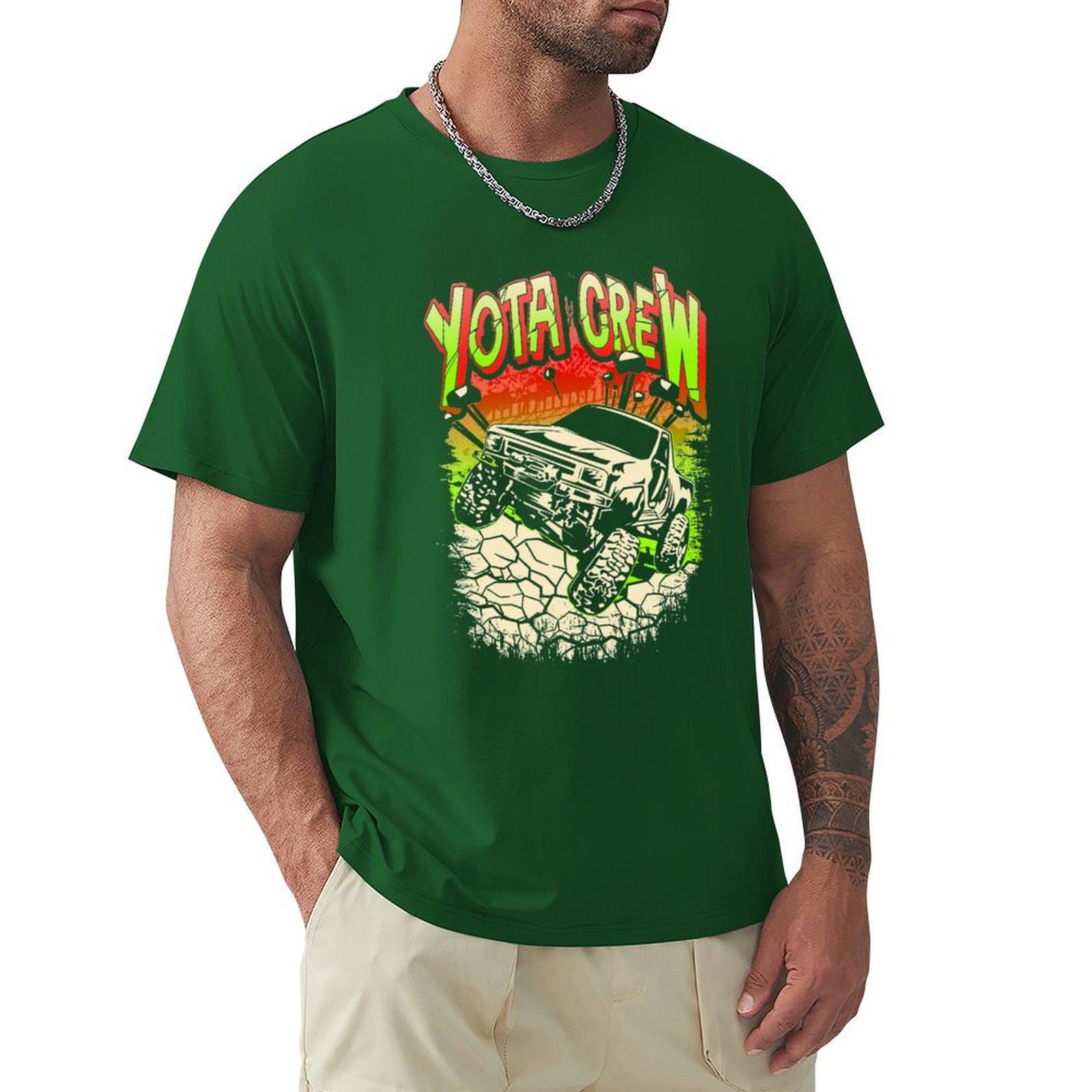 Футболка Yota Crew Crawler Футболка Аниме Футболка Аниме Фигурки Винтажные Футболки Графическая Футболка Винтажные Футболки для Мужчин 4XL зелёный