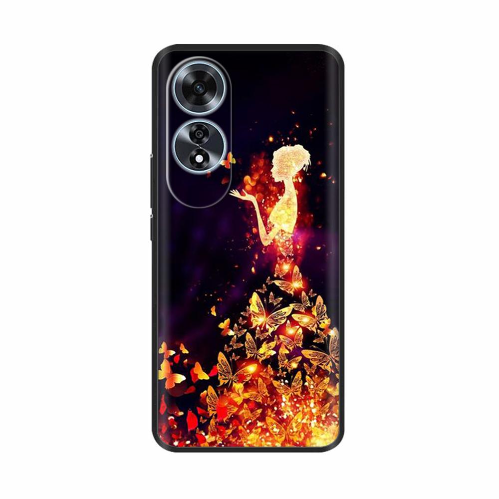 For Oppo A60 4G Case Love Heart Butterfly Soft Silicone Painted Back Cover For Oppo A60 OppoA60 4G Phone Shell Housing Fundas