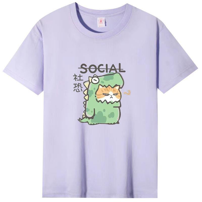 Cartoon Short Sleeve Women's T-Shirt 2025 New Design American Loose Half Sleeve Top