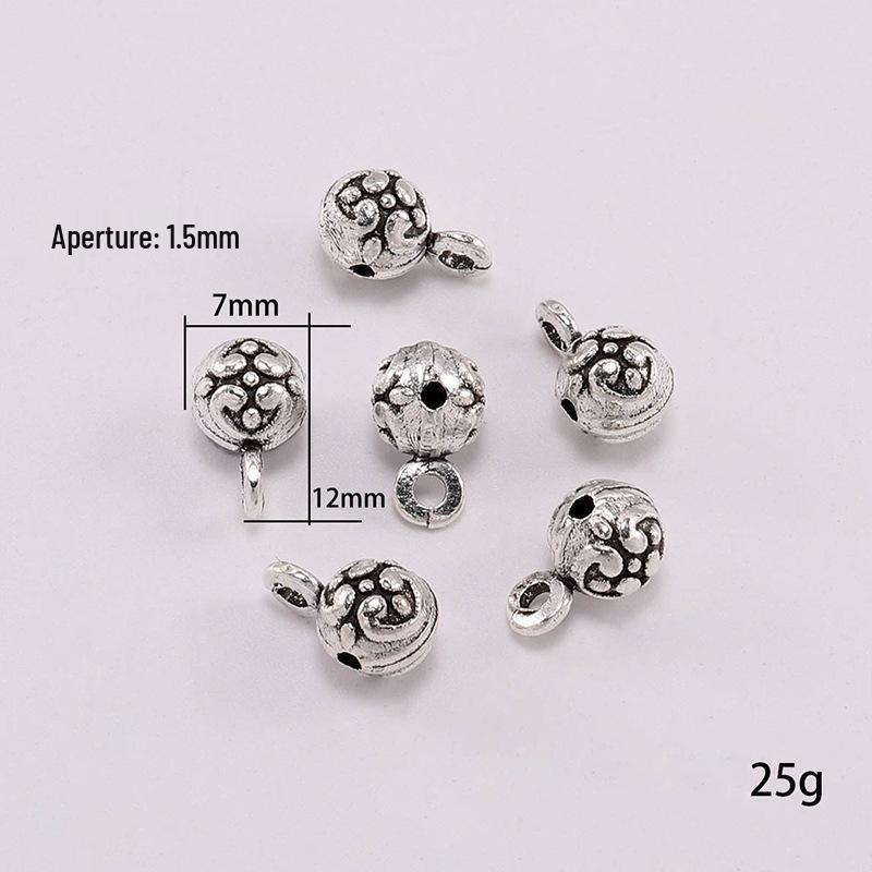 Retro Alloy Bracelet Buckle: Large Hole Three-Way Bead for DIY Necklace Pendant Jewelry