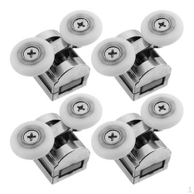 4 Pack Shower Door Rollers Glass Upper Sliding Double Wheels Replacement