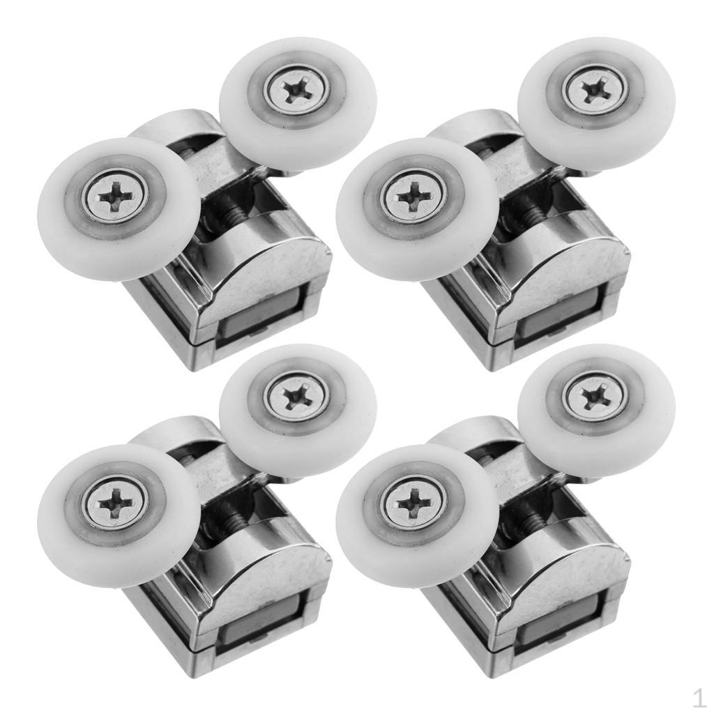 

4 шт. Ролики для душевой двери Стеклянные Верхние Раздвижные Двойные Колеса Замена