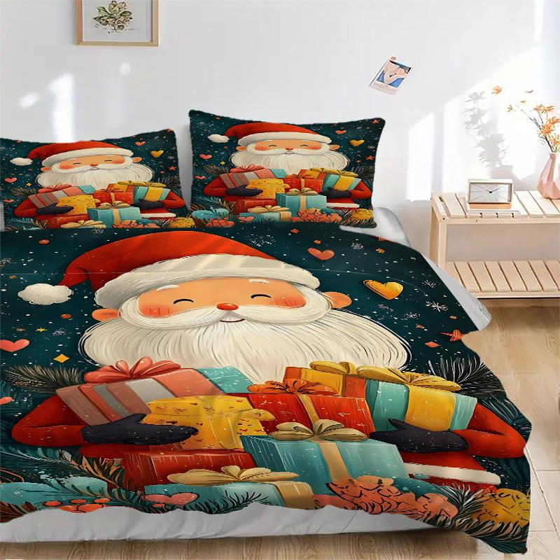 3pcs bedding set Christmas Presents Includes 1 Comforter + 2 Pillowcases, Without Pillow Inserts, Soft Comfortable, Lightweight Breathable,