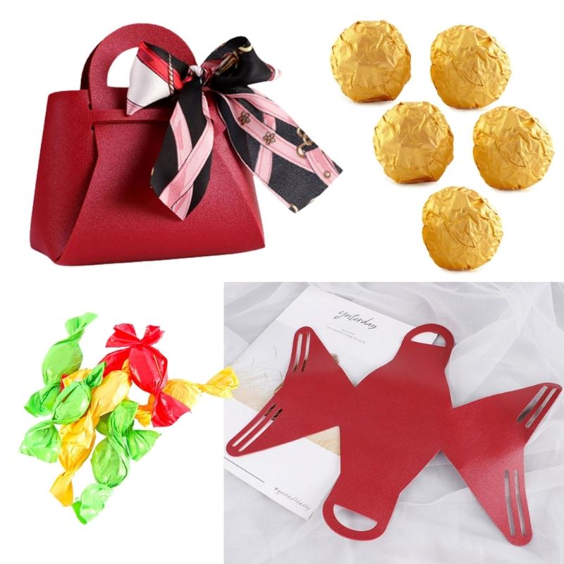 10 Pieces Stylish Leather Packaging Box Leather Travel Bag Small Candy Bag PU Storage Box for Jewelry and Small Item