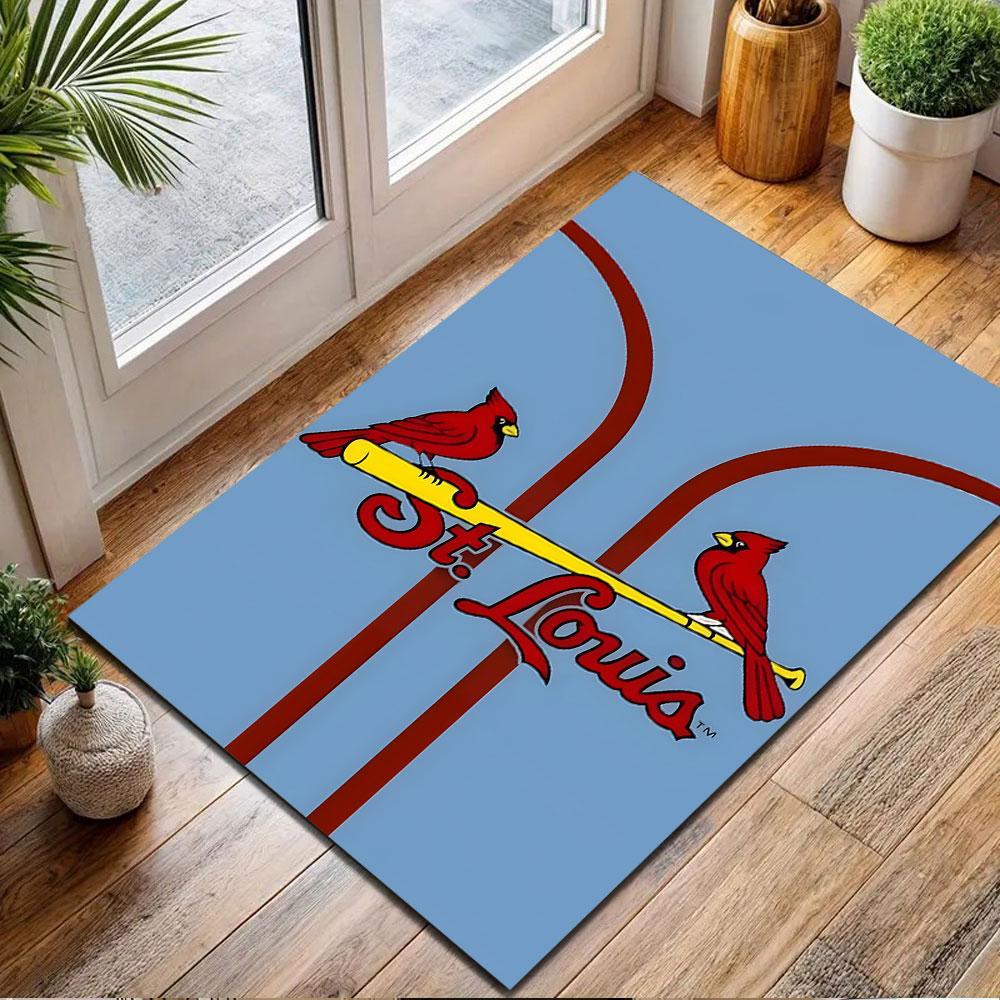 St. Louis Cardinals Baseball Logo Design Patterned Carpet, Non Slip Mat Suitable for Living Room and Bedroom Sofas