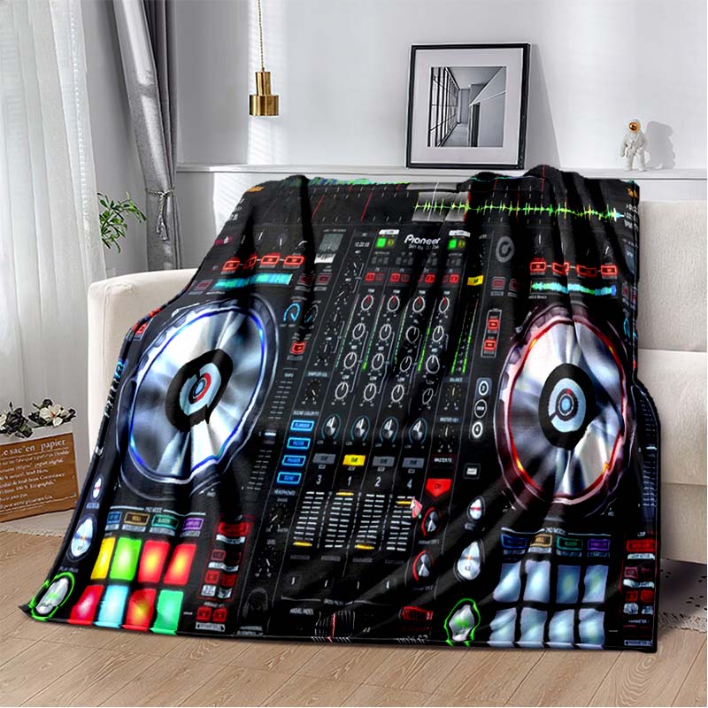 Dj Music Record Screen Console Theme Blanket Home Extra Large Warm Soft Sofa Bed Blanket Bed Cover Travel Picnic Sleep Blanket