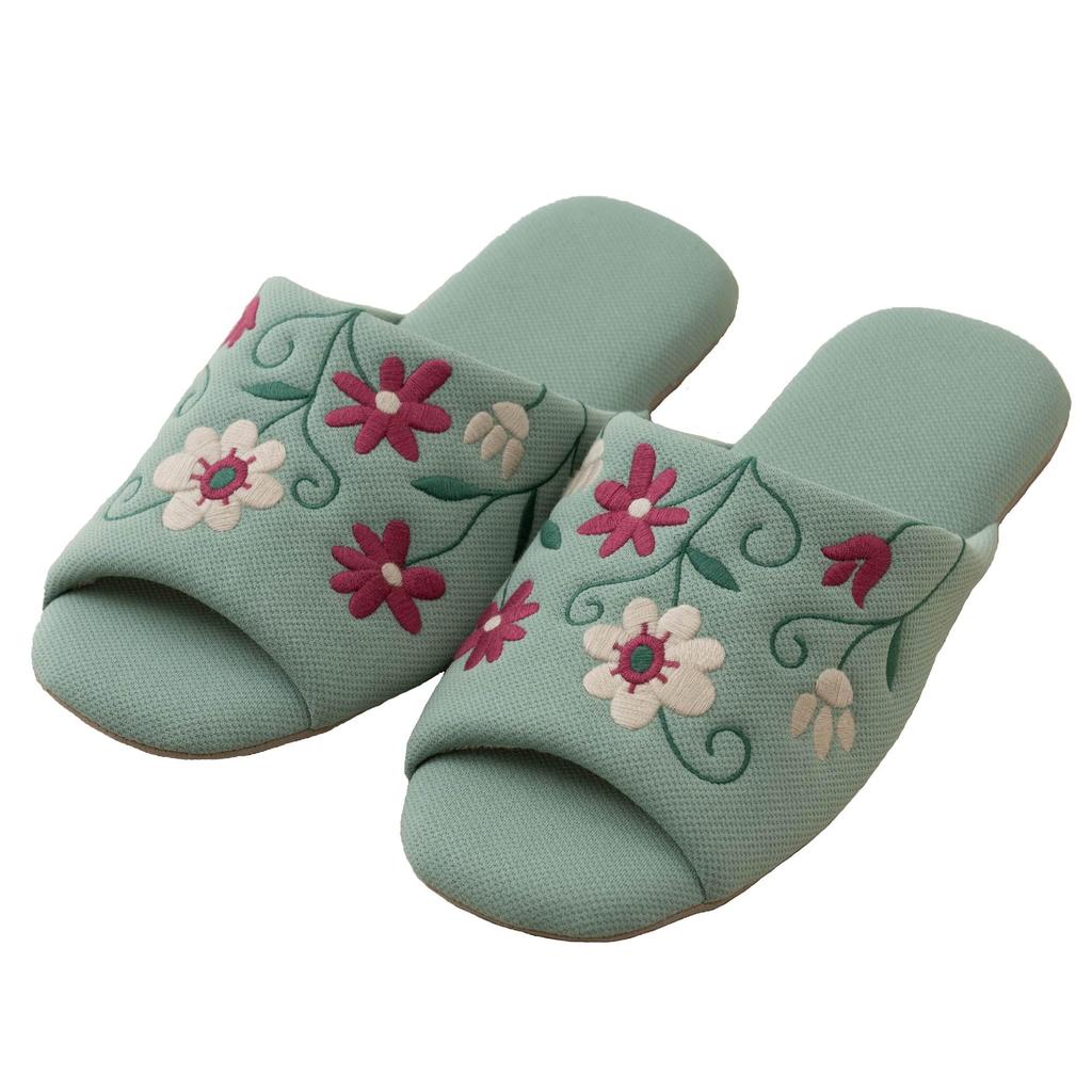 Sybilla Senko Flower Garden 2 Medium 47122 Slippers, (approx. 22-24cm), Blue,