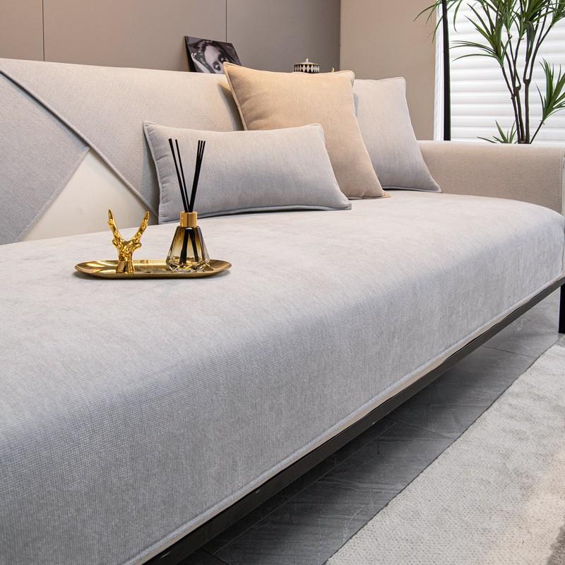 Modernes leichtes Luxus-Sofakissen, Vier Jahreszeiten, universelles Chenille-Rutsch-Kissen, einfacher, hochwertiger Bezug, Bezugsstoff