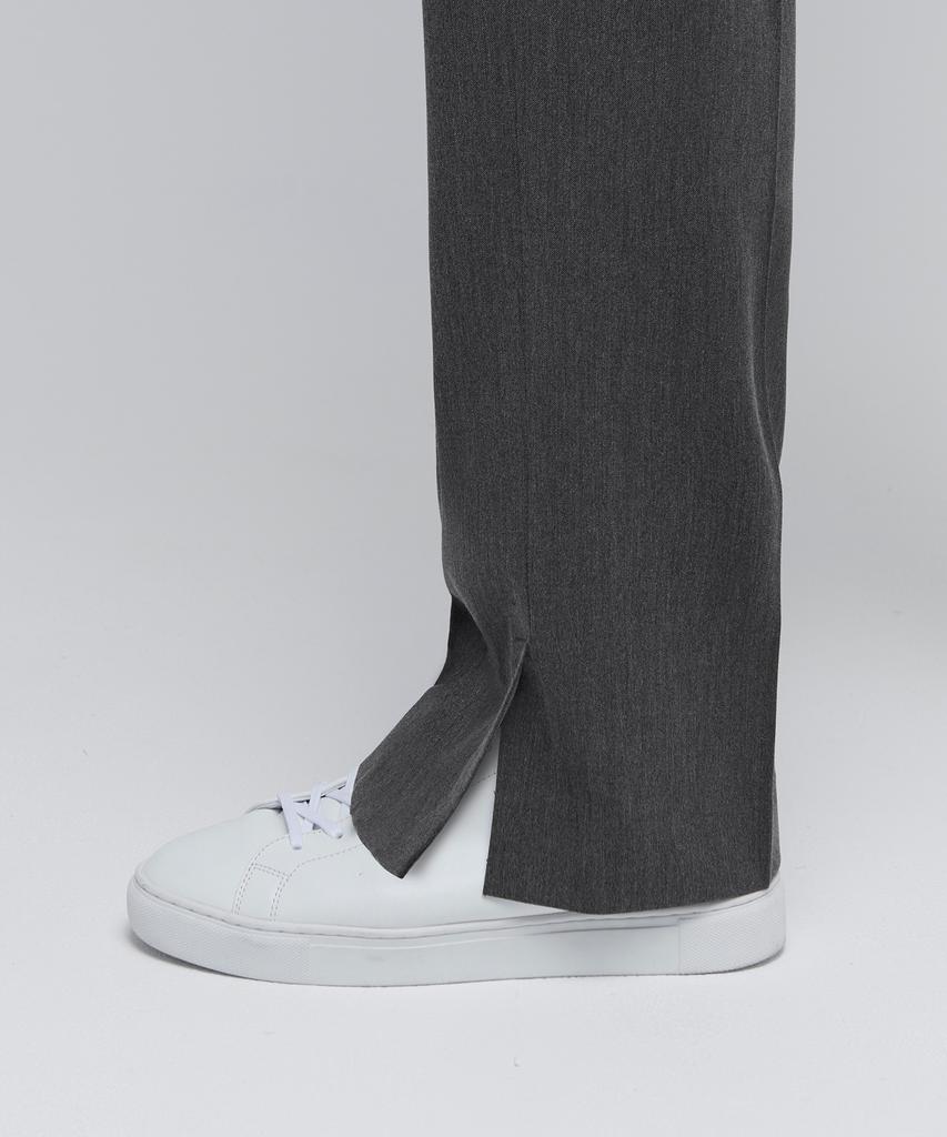 MUSINSA STANDARD Semi-Wide Slit Hidden Banding Slacks [Medium Gray]