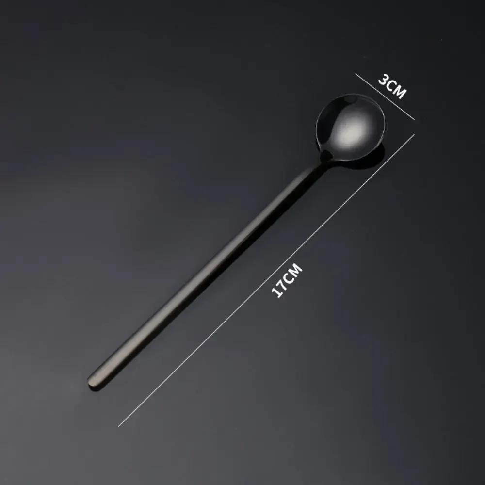 Stainless Steel Coffee Spoon Juice Tea Spoons Ice Cream Scoop Stirring Spoon Tableware Long Handle Tea Dessert Spoon