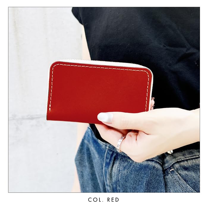 Tochigi Leather Coin Genuine Coin Slim Small and for Men and Black Case, Leather, Purse, Wallet, Compact, Women, [NB],