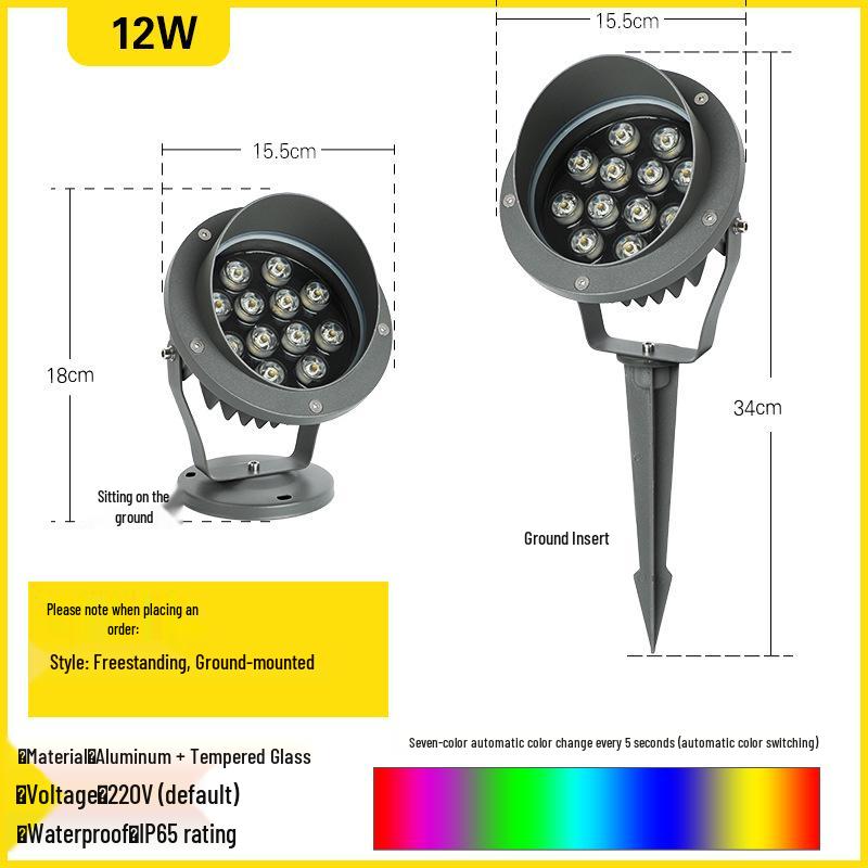 Outdoor Waterproof Tree Spotlight, Garden Floodlight, Landscape Light, Ground Plug Lawn Light