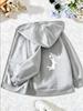Kids Basketball Dunk Silhouette Graphic Zip Up Hoodie Loose Long Sleeve Hooded Jacket Sports Casual Outerwear For Boys Girls