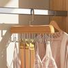 Wooden Multi-Hook Hanger Organizer - Space-Saving Storage Rack for Underwear Bras Vests