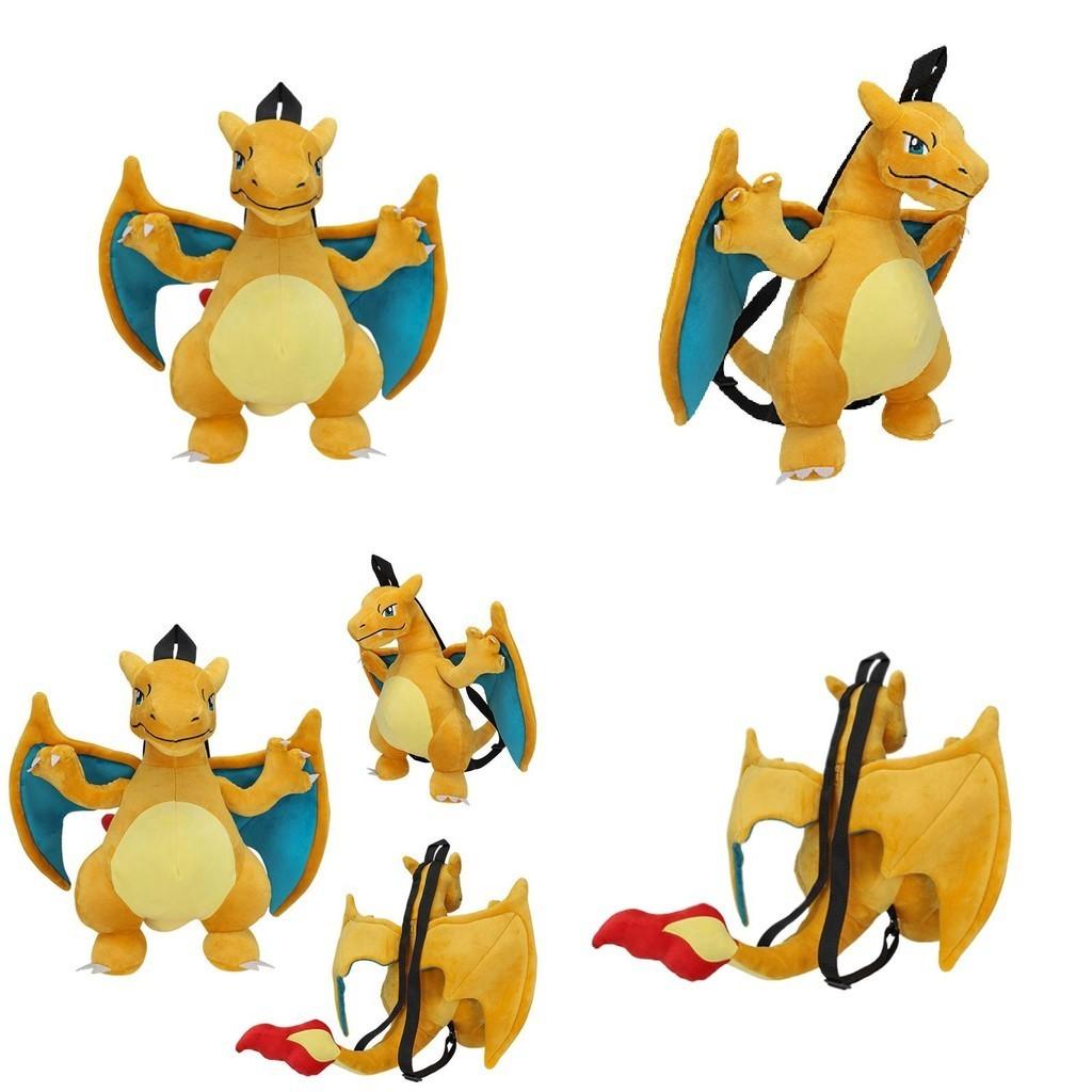 Cute Cartoon Backpack With Gengui And Charizard For Kids, Plush Toy Bag For Kindergarten