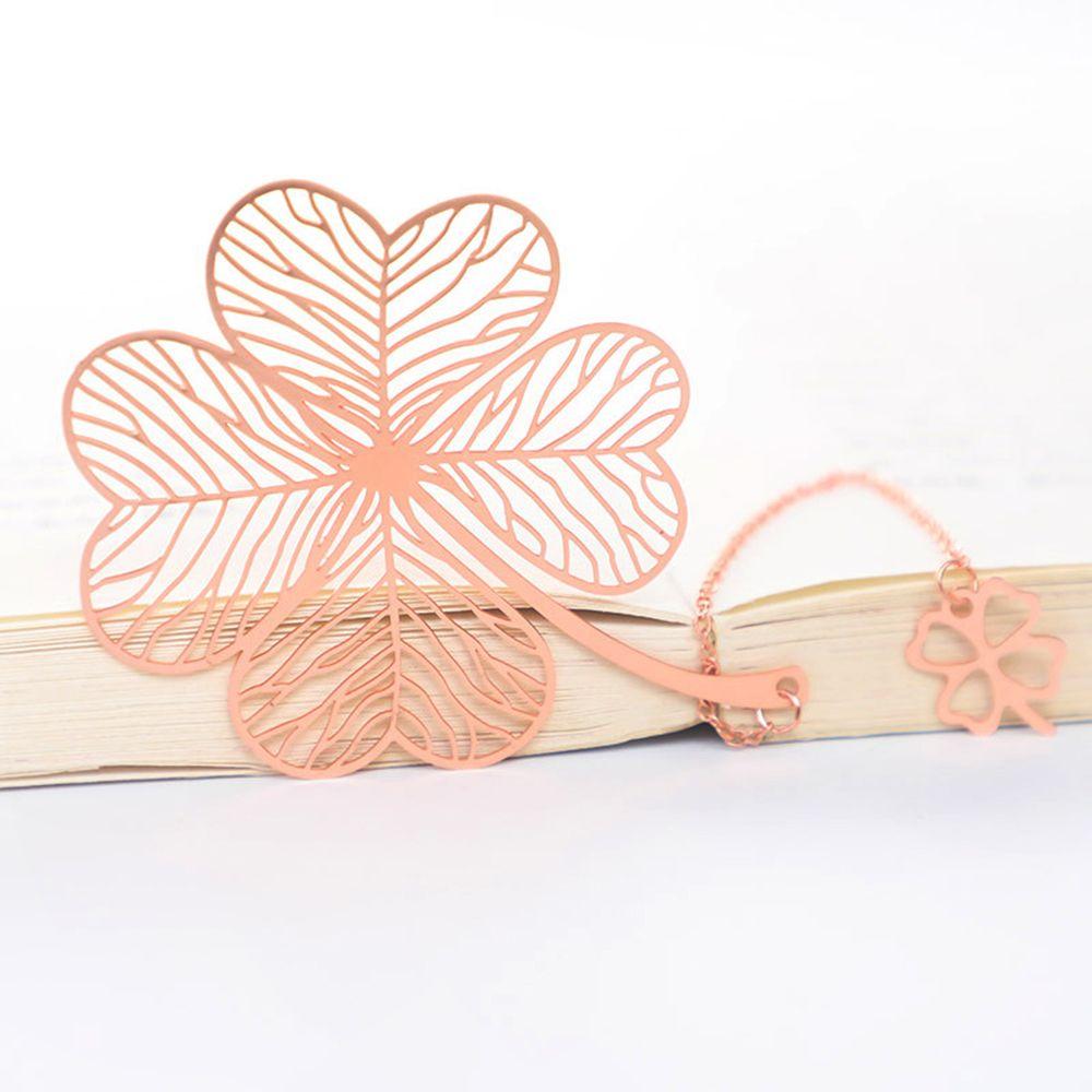 Cute Book Holder Apricot Chinese Style Tassel Leaf Metal Bookmark