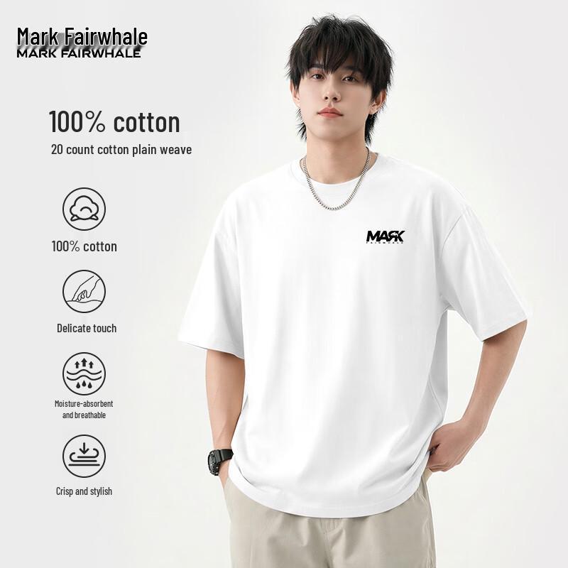 MARK FAIRWHALE Men's Letter Print Short Sleeve T-Shirt
