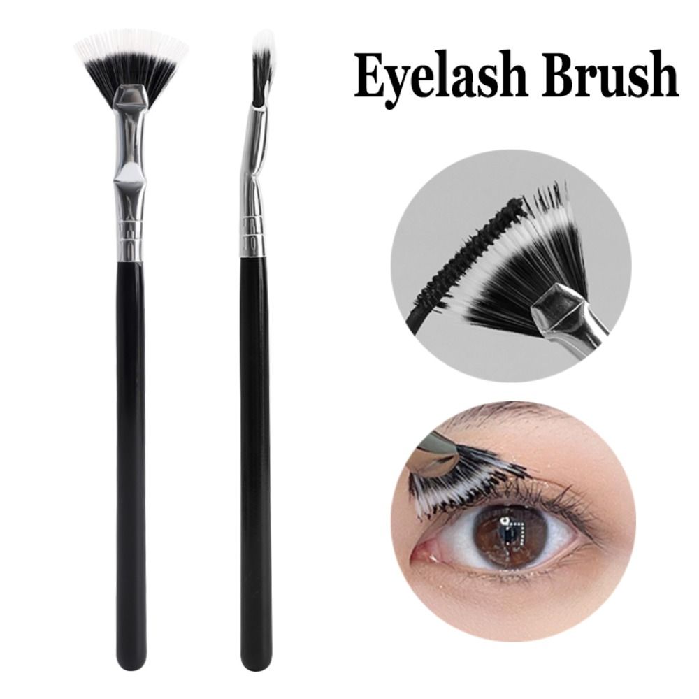 Angled Mascara Fan Brush Fine Fan-shaped Eyelash Brush Sunflower Lash Brush   Makeup Tool