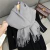 Luxury Brand Solid Women Cashmere Scarf Autumn Winter Warm Shawls Wraps Men Pashmina Tassels Scarves Female Foulard Poncho Stole