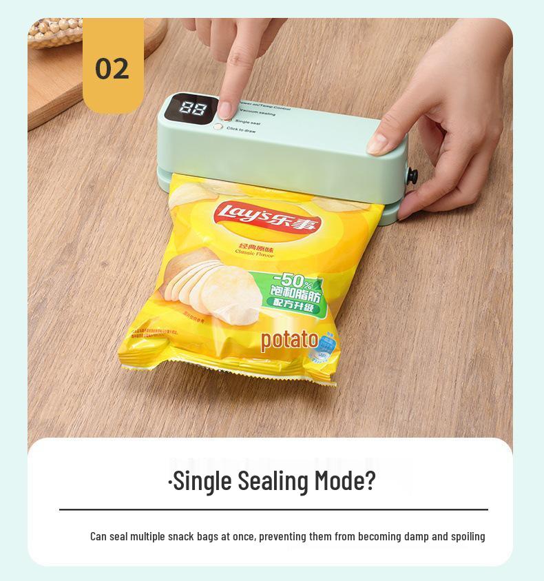 Rechargeable Mini Wireless Vacuum Sealer for Food Storage