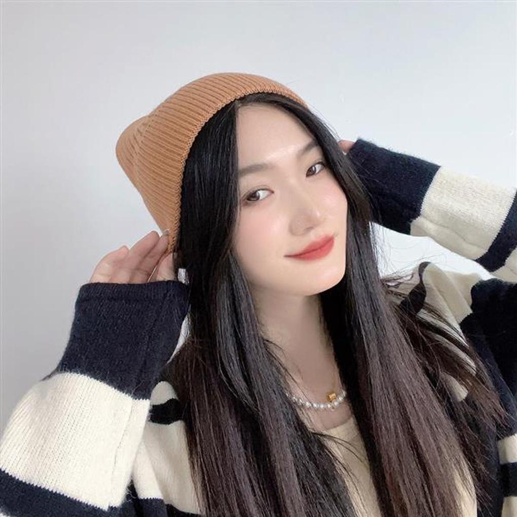 Colorpop Knit Beanie (Brown)