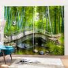Green Forest Elf Lantern Curtains for The Bedroom Window Fabric Curtain for Living Room Left and Right Biparting Open 2Panel