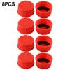 8PCS Solid Base Cap Kit 1.75" Red Coarse Thread Gas Can Replacement Gas Tank Solid Bottom Cap For Most Standard Opening Gas