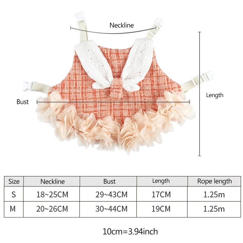 Pet Rabbit Dress Breathable Small Animal Harness Vest and Leash Set Escape Proof Cute Costume for Small Hedgehog Hamster