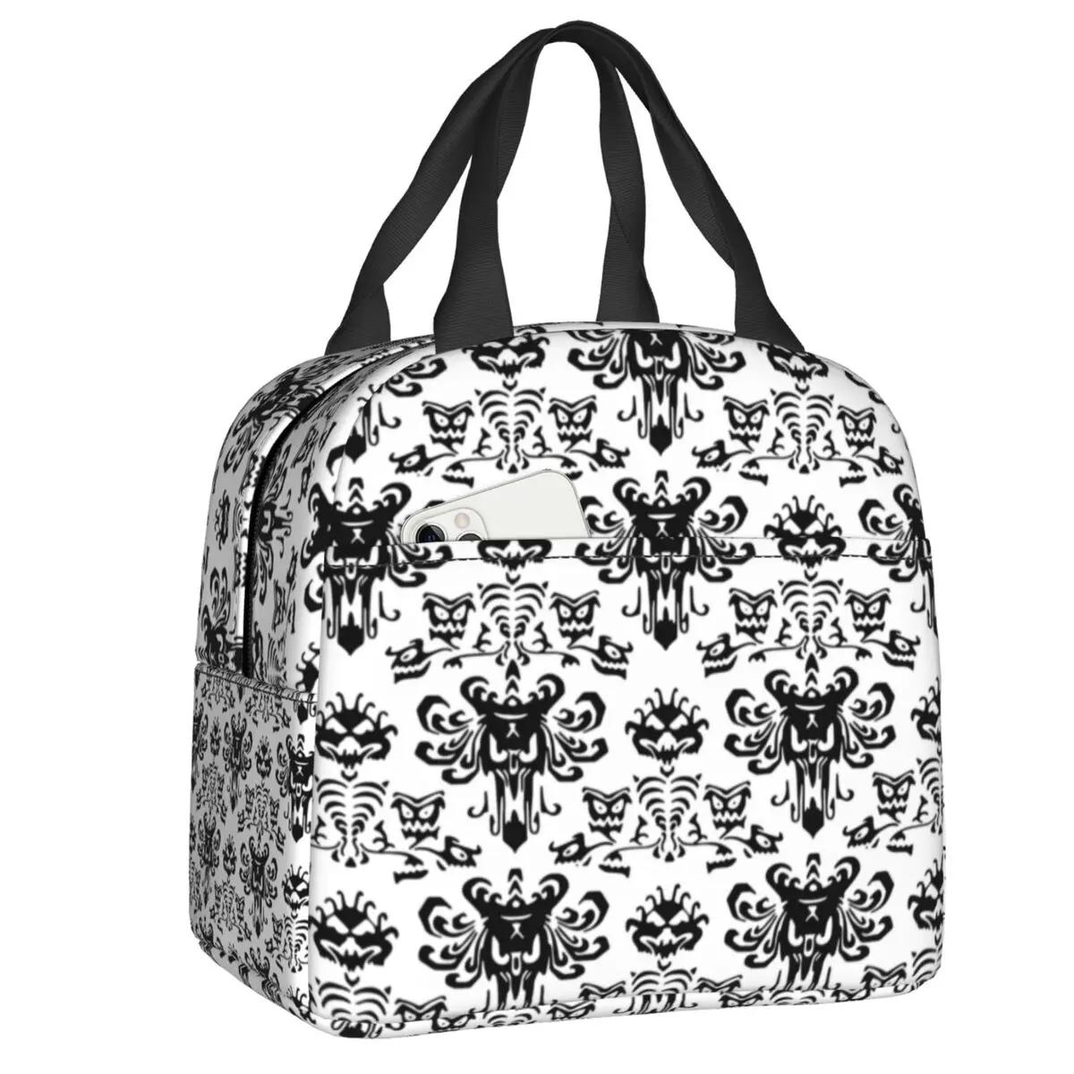 

Сумка для ланча Haunted Mansion Stretching для школы, работы, пикника, герметичная, изолированная, термохолодильная, ланч-бокс для женщин и детей, сумки для еды 22x20x13CM фиолетовый